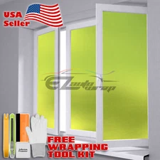 *48"x96" Neon Yellow Frosted Film Glass Bathroom Window Security Privacy Sticker