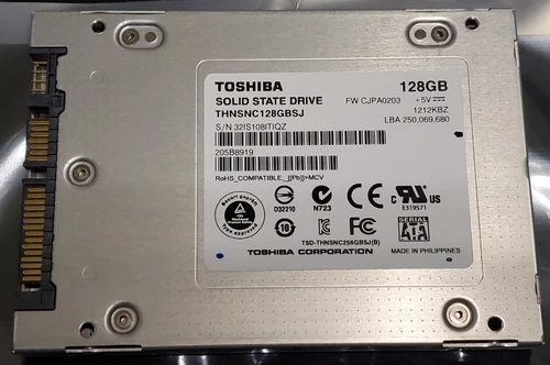 Toshiba THNSN128GBSJ 128GB SSD 2.5" SATA II Hard Drive W/ Disk Report
