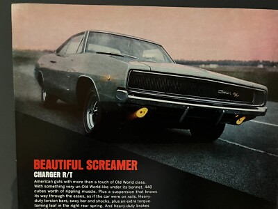 *Ready to Display* 1968 Dodge Scat Cat Charger R/T Screamer  print car ad