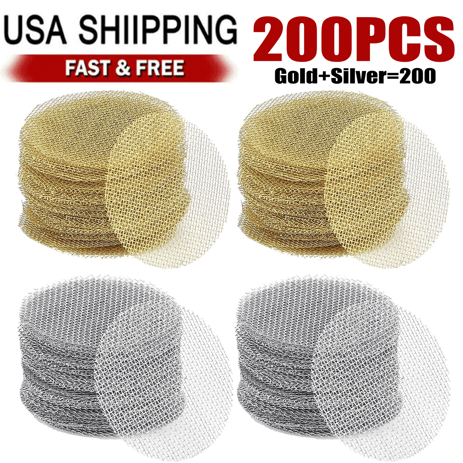 Pipe Screens Brass+Stainless Steel Metal Tobacco Smoking Pipe Filters 3