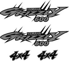Yamaha Grizzly 4x4 600 Edition ATV Tank Decal Sticker kit Custom Silver