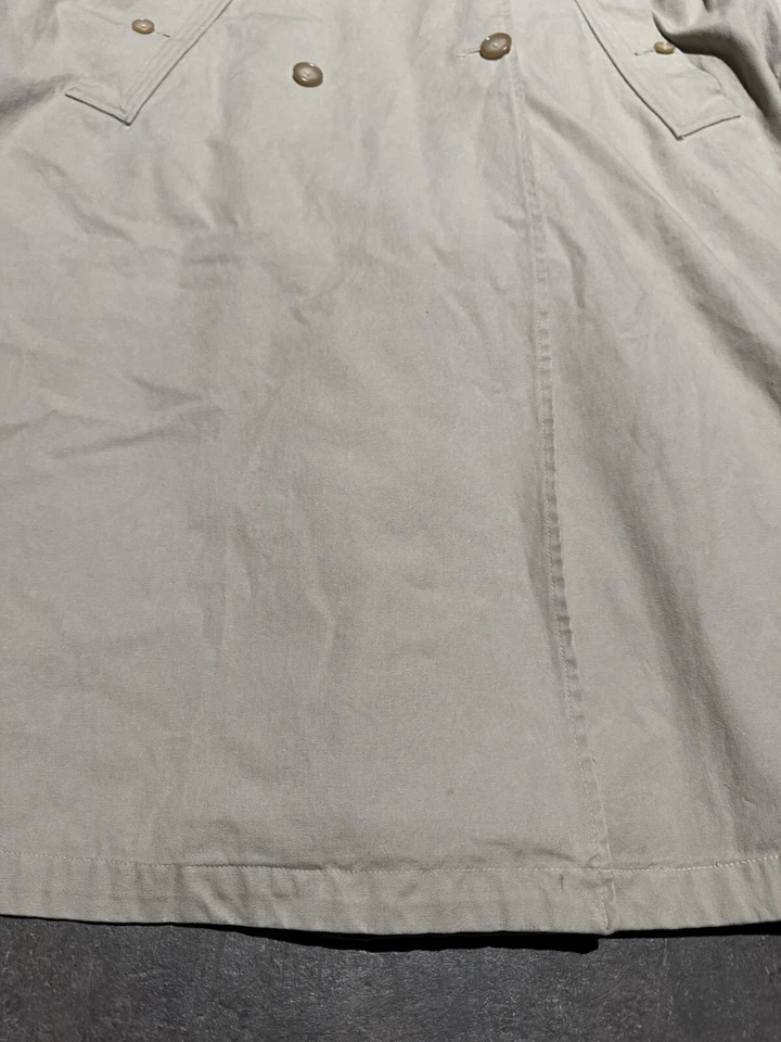 Abrigo de lluvia vintage Polo Ralph Lauren militar caqui trinchera cinturón largo de cuero Foto 4 de 4