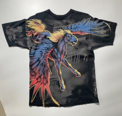 VINTAGE RARE 90s LIQUID BLUE PEGASUS AOP T-SHIRT | eBay