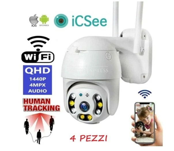 TELECAMERA ESTERNA ICSEE CAM PTZ WIFI CAMERA WIRELESS ESTERNO  TELECAMERE - Immagine 2 di 4