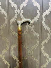 Brass Antique Nautical Handle with Walking Stick Vintage Wooden Cane