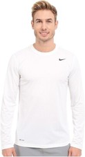 Nike Men's Dri-Fit Team Legend L/S Long Sleeve Shirt 727980-100 White NWT
