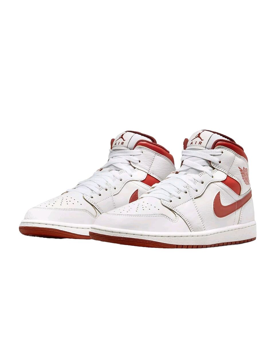 ★Nike★Jordan 1 Mid SE White Dune Red★大人気★ New Nike Air Jordan 1 Mid SE White/Lobster-Dune Red-Sail