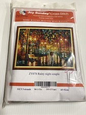 Rainy Night Couple Cross Stitch Kit PrePrinte...