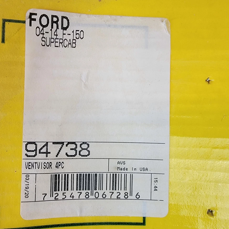 Visor de ventilación original AVS 4 piezas para Ford F-150 Super Cab 2004-2014 94738 Dark Smoke Foto 3 de 4