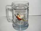 Princess House Blue Tint Bottom Phesant Beer Stein Mug Glass 14 Oz. Vtg Euc