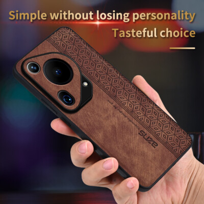 For Huawei Pura 70 Ultra, Luxury Shockproof Business Retro Leather Case Cover