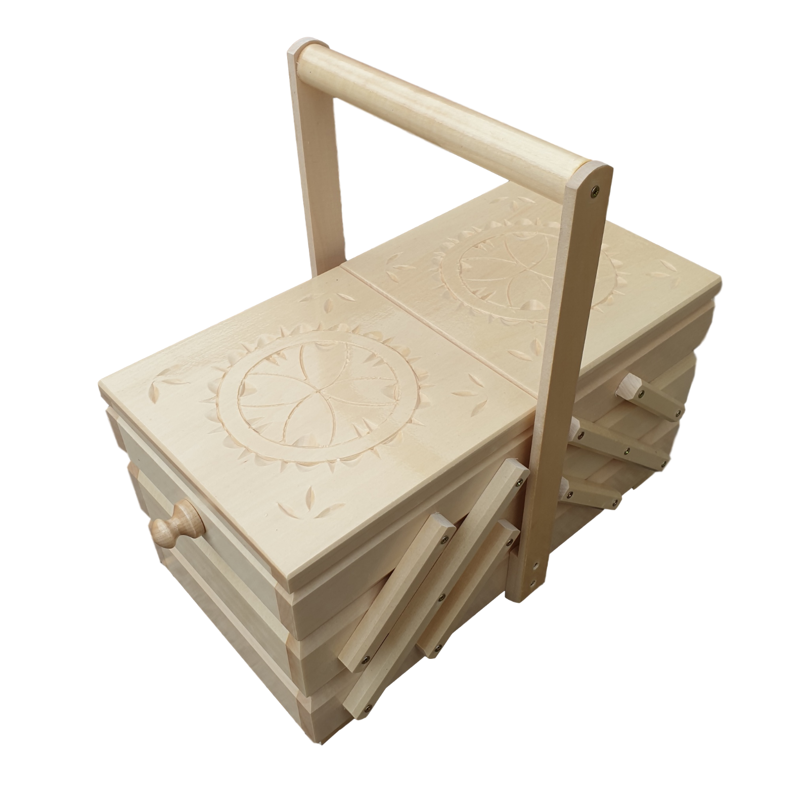 LARGE WOODEN SEWING BOX 35 CM LONG, IN WHITE COLOUR eBay