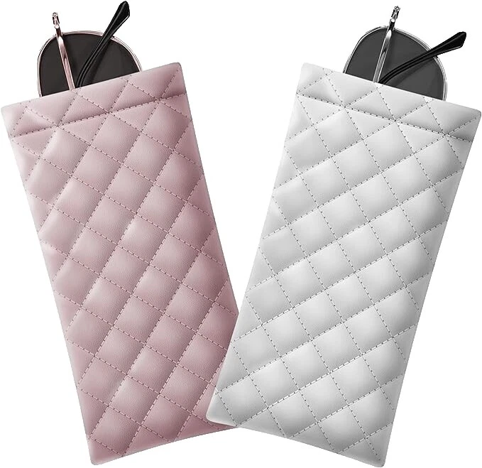 Gafas de cuero blanco Gafas Estuches y almacenamiento