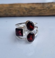 Garnet Gemstone Ring 925 Sterling Silver Ring Handmade Exquisite Ring Gift Her