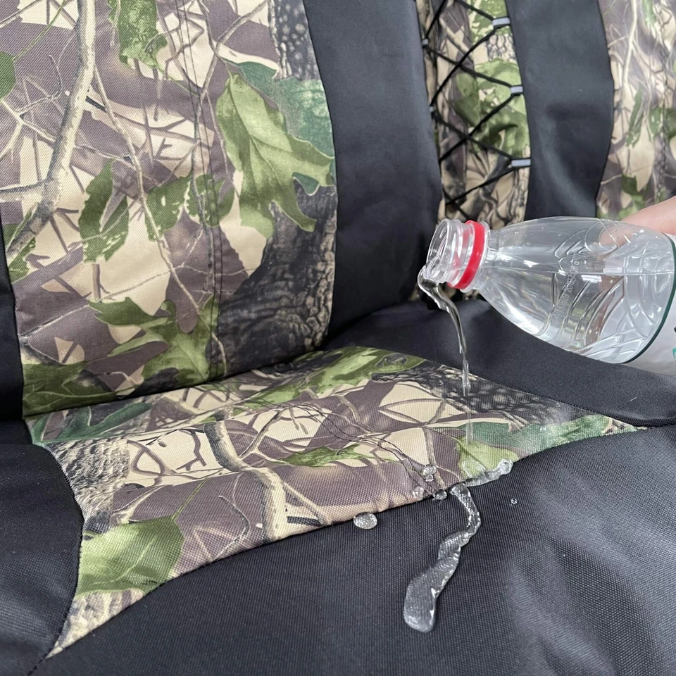 Capas de assento de bolso traseiras altas camufladas e de lona à prova d'água para Cadillac CT6 - Imagem 3 de 4