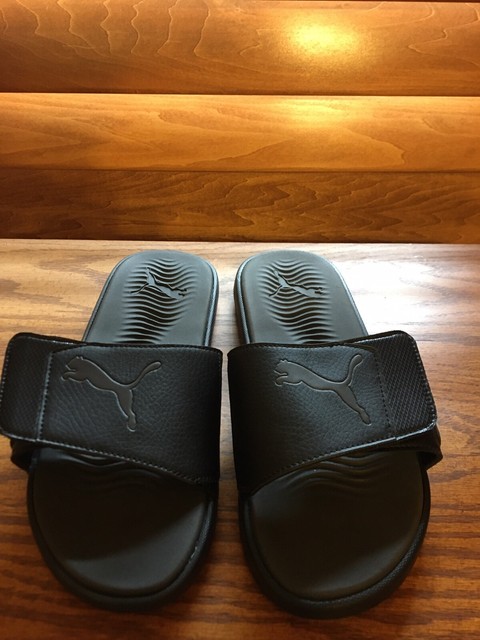 puma slides mens brown