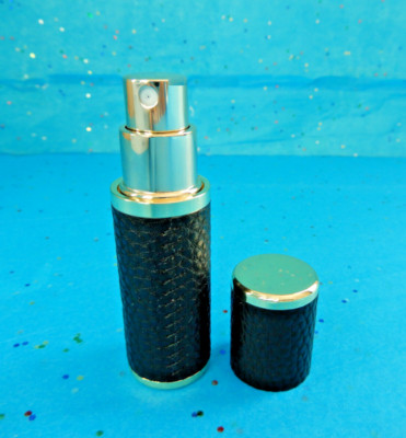 Saks Fifth Avenue Black & Gold Refillable Perfume/Cologne Travel Atomizer Spray
