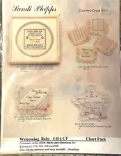 Cross Stitch Sandi Phipps Welcoming Baby 4 Counted Patterns #816 Chart Pack New