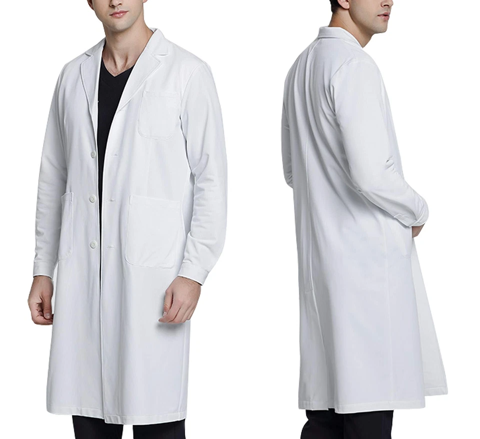 Laborkittel Herren Baumwolle weiß Arbeitskleidung kittel Weiss Fabric-Aktuali... - Bild 2 von 4