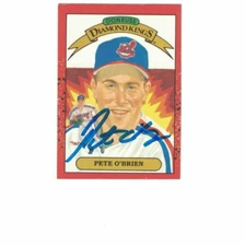 PETE O'BRIEN SIGNED IP DONRUSS DIAMOND KINGS 1989 #24 CLEVELAND INDIANS AUT0
