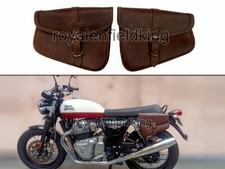 Adatta Per Royal Enfield Borsa In Pelle Marrone Pair D3 Per Interceptor & GT 650