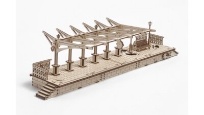 UGears Plywood Railway Platform Collectible Mechanical Model