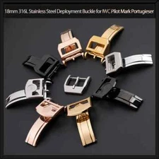 18mm Stainless Steel Deployment Buckle For Pilot Mark Portugieser Watchbands