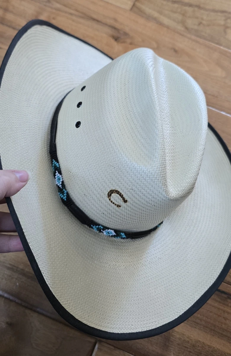 Chapeau Panama Charlie 1 Horse Western Marron Paille - Taille 7 1/8