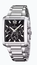 FESTINA On The Square F20635/4 Black Steel Strap Watch