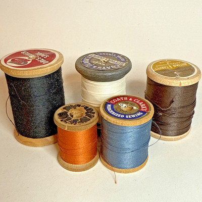 Vintage Wooden Spools Of Thread Various Colors/Sizes/Brands