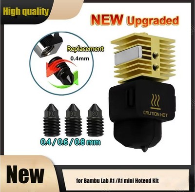 Hotend Kit for Bambu Lab A1/ A1 Mini Hot End Brass Heat Sink Hardened Nozzle HAU