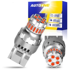 AUTOONE 7440 7443 LED Strobe Brake Light Bulb Red,3000LM Flashing Strobe Blinkin