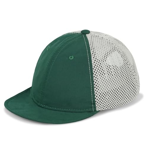 Short Brim Mesh Baseball Cap Flat Bill Trucker Hat Breathable One