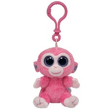 TY Beanie Boos - RAZBERRY the Monkey (Solid Eye Color) (Key Clip 3 inch) Boo Toy