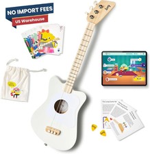 Loog Mini Acoustic Kids Guitar 3 String Beginner Ages 3 White