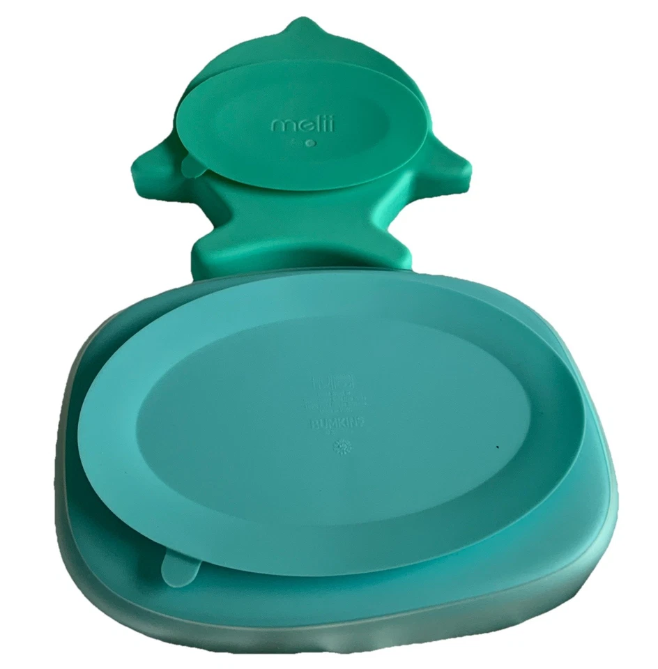 Plato dividido de succión Bumkins & Melii, agarre antideslizante platos de comida para niños bañera de piscina Foto 2 de 2
