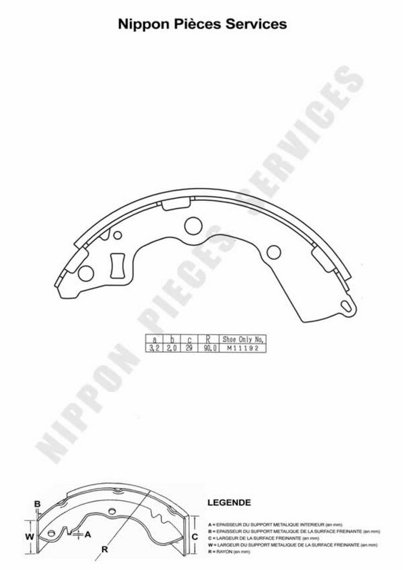 Garnitures de frein NPS K350A08 contre l usure asymetrique du tambour arrière Kia 5835007A00