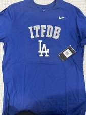 New Nike ITFDB It’s Time For Dodgers Baseball Los Angeles Dodgers Blue T-shirt L