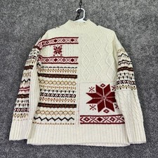 American Eagle Outfitters Sweater Mens Small Fair Isle Mock Neck Christmas