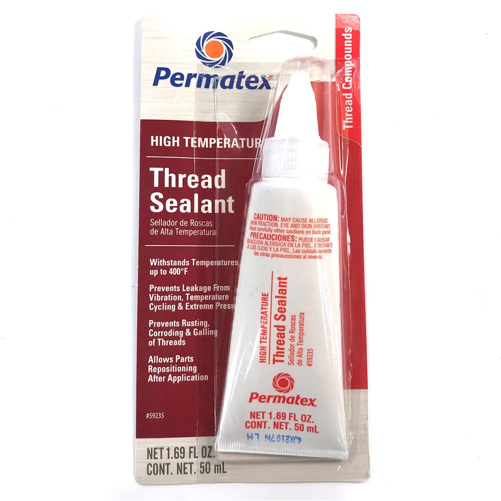 Permatex Thread Sealant 59235; High Temperature 1.69oz Squeeze Tube, PTFE
