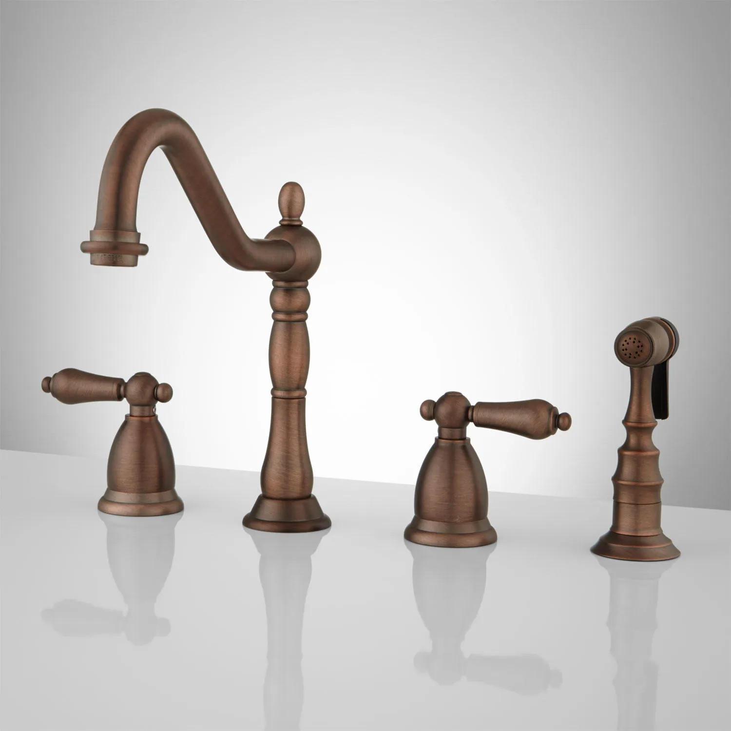 Signature Hardware 394338 Helena Widespread Kitchen Faucet with Side Spray Oil 16690₽