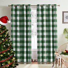 Buffalo Check Plaid Blackout Curtains 96 Inches Long for Living Room, Bedro