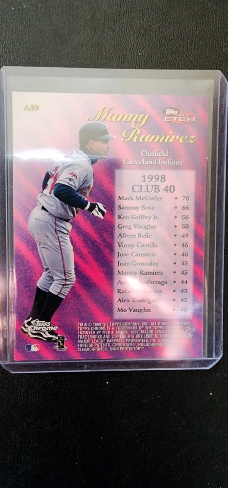 Refrator 1999 Topps Chrome - All-Etch Manny Ramirez #AE9 - Imagem 2 de 2