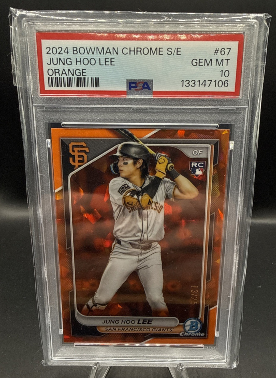 2024 Bowman Chrome Sapphire JUNG HOO LEE #67 Rookie Orange 13/25 PSA 10 GEM MINT