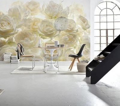 Komar Vlies Fototapete Blumen Gelbe Rosen 368x248 cm für Schlafzimmer Esszimmer - Bild 1 von 4
