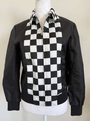 DSQUARED2 Checkerboard ZipFront Jacket Black Size Small
