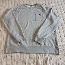 Vintage LL Bean Henley Sweater Men  s Large Grey 90s Pullover Single Pocket