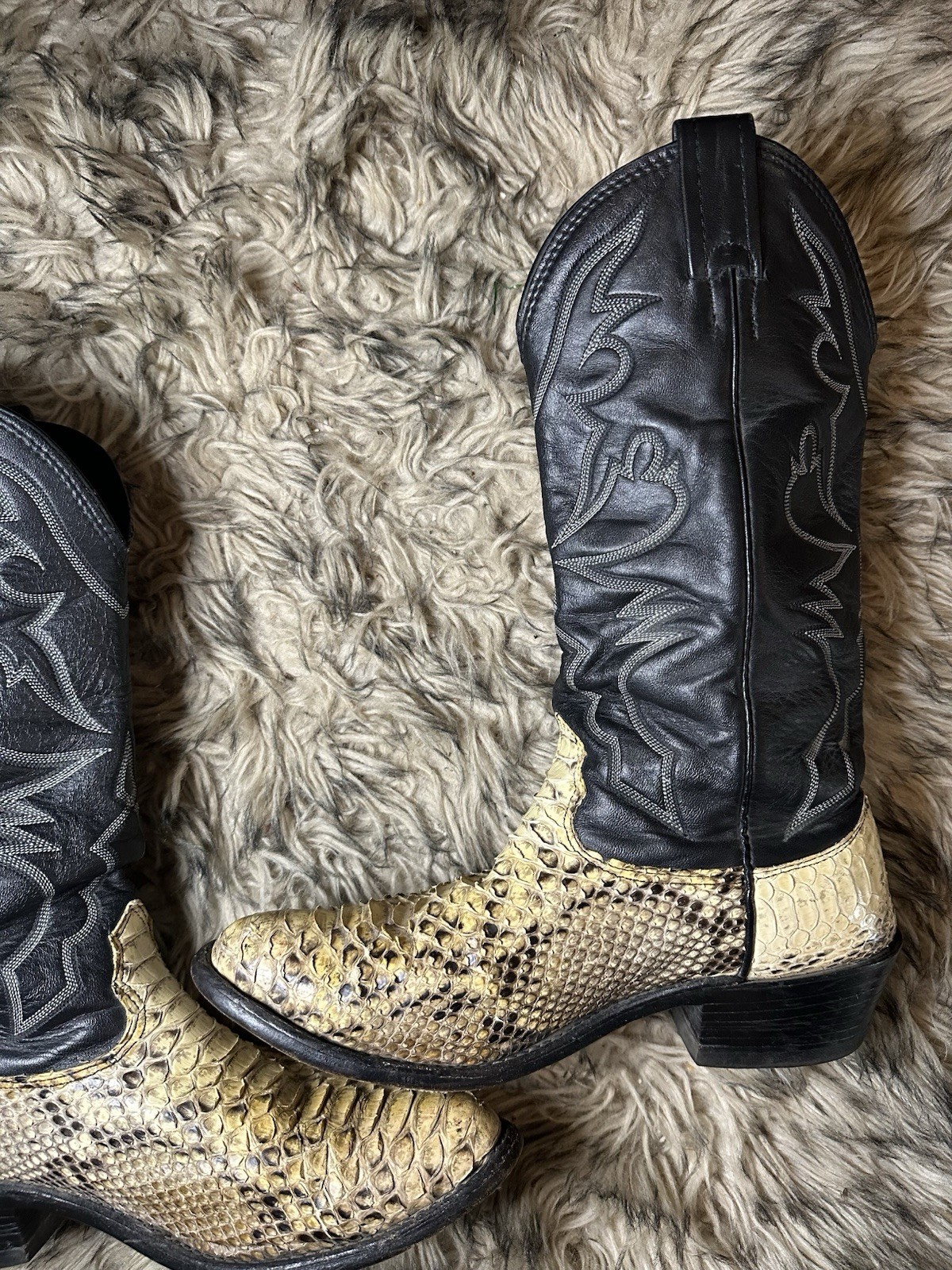 Vintage Larry Mahan Cowboy Boots Python Snakeskin… - image 5