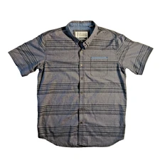 Trademark Vintage Revival Men’s XL Button Up Short Sleeve Shirt Rust Gray