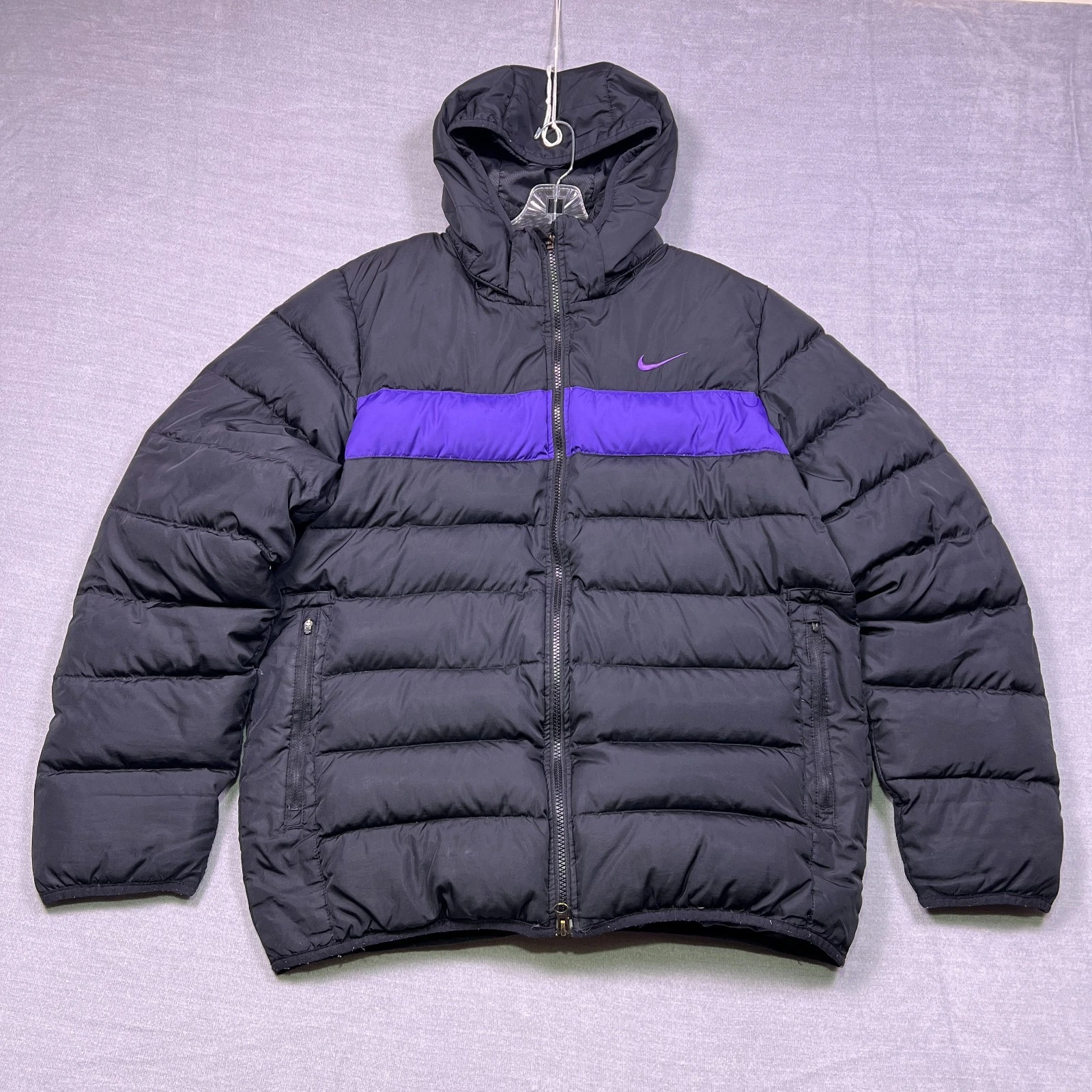 Nike Storm-Fit Unisex Black Duck Down Water Resistant Hooded Puffer Jacket Large